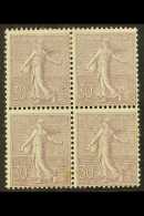 1903 30c Lilac "Sower", SG 319, (Yv 133), A Mint BLOCK OF FOUR, Some Faults (including Small Tear Top Left) But... - Sonstige & Ohne Zuordnung
