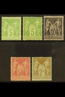1898-1900 Peace And Commerce Tinted Paper Set Complete With Both 5c Types, SG 282/87 (Ceres 102/106), Very Fine... - Andere & Zonder Classificatie