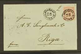 1868 (15 Dec) Entire Addressed To Riga, Bearing 1866 40p Rose On Wove Paper With Roulette Type III (SG 43, Michel... - Sonstige & Ohne Zuordnung