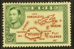 1938-42 2½d Brown And Green Perf 13½ With EXTRA ISLAND, SG 256ba, Very Fine Mint. For More Images,... - Fidji (...-1970)