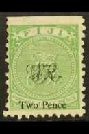 1876-77 2d On 3d Yellow-green, Perf 10, SG 32c, Unused, Straight Edge At Top. For More Images, Please Visit... - Fidji (...-1970)