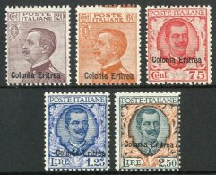 1928-9 20c To 2L50 Set Overprinted "Colonia Eritrea", Sass S28, Very Fine NHM. (5 Stamps) For More Images, Please... - Eritrea