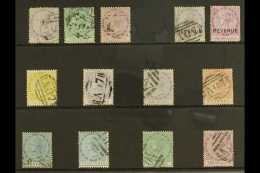 1874-79 USED CC WATERMARK SELECTION Includes 1874 Perf 12½ Set With 1d, 6d And 1s (SG 1/3), 1877-79 Perf 14... - Dominica (...-1978)