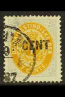 1887 1c On 7c Yellow-ochre & Slate-lilac Surcharge (Facit 23a, SG 36), Fine Used, Fresh. For More Images,... - Danish West Indies