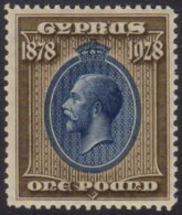 1928 £1 Blue And Bistre Brown, 50th Anniv, SG 132, Superb NHM. For More Images, Please Visit... - Andere & Zonder Classificatie