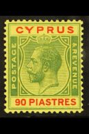 1924-28 90pi Green And Red On Yellow, SG 117, Fine Mint. For More Images, Please Visit... - Other & Unclassified