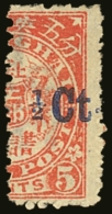 TREATY PORTS - SHANGHAI 1893 ½c On Half Of 5c Carmine Pink, (raised Stops) SG 151, Very Fine Mint No Gum.... - Autres & Non Classés