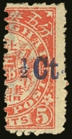 TREATY PORTS - SHANGHAI 1893 ½c On Half Of 5c Carmine Pink, (raised Stops) SG 151, Very Fine Mint No Gum.... - Sonstige & Ohne Zuordnung