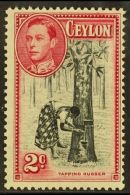 1938 2c Black And Carmine, Perf 13½x13, SG 386a, Very Fine And Fresh Mint. For More Images, Please Visit... - Ceylon (...-1947)