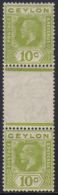 1921-32 10c Sage-green VERTICAL GUTTER PAIR Die I And Die II, SG 346c, Lightly Hinged Mint, The Top Stamp With... - Ceylan (...-1947)
