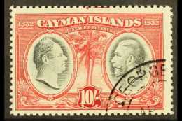 1932 10s Black And Claret Centenary, SG 95, Very Fine Used. For More Images, Please Visit... - Iles Caïmans