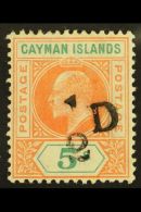 1907 ½ On 5s Salmon And Green Handstamped Provisional Surcharge, SG 18, Very Fine Mint. For More Images,... - Cayman Islands