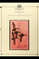 ARTIST SIGNED COVER, CARDS AND ORIGINAL ARTWORK 1963 15c Blue Canada Geese (SG 539) - An ORIGINAL Watercolour... - Andere & Zonder Classificatie