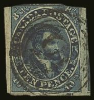 1852-57 10d Dull Blue 'Cartier', SG 14, Used Example With 3 Small To Huge Margins (shows Portions Of Adjoining... - Other & Unclassified