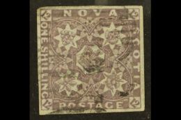 1851 1s Cold Violet, SG 7, Used With 4 Large Neat Margins & Lightly Struck Barred Oval Pmks. A Lovely Example... - Sonstige & Ohne Zuordnung