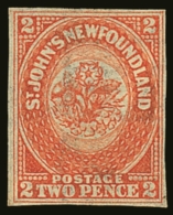 1860 2d Orange Vermilion, SG 10, Very Fine Mint No Gum Showing "CEY" Of "Stacey Wise" Paper-maker's Wmk . Scarce... - Other & Unclassified