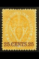 1868 25c Yellow Perf 14, SG 31, Mint Part OG With Some Wrinkling Caused By Hinging. For More Images, Please Visit... - Autres & Non Classés