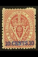 1868 10c Lake Perf 12½, SG 24, Very Fine Mint, Slightly Trimmed Perfs At Right. Fresh And Attractive. For... - Autres & Non Classés