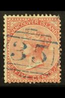 1865 5c Rose Perf 14, SG 13, Used With Superb Blue "35" Barred Oval Cancellation, Small Fault / Thin Top Right... - Altri & Non Classificati