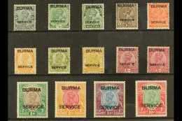 OFFICIAL 1937 Complete Set, SG O1/14, Very Fine Mint (14 Stamps) For More Images, Please Visit... - Birmanie (...-1947)