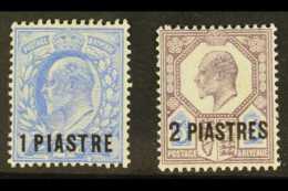1905-08 1pi & 2pi Surcharges Set, SG 13/14, Very Fine Mint (2 Stamps) For More Images, Please Visit... - Levant Britannique