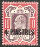 1902 4pi On 10d Ordinary Paper With NO CROSS ON CROWN Variety, SG 10a, Fine Mint. For More Images, Please Visit... - Levant Britannique
