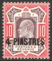 1902 4pi On 10d Ordinary Paper With NO CROSS ON CROWN Variety, SG 10a, Fine Mint. For More Images, Please Visit... - Britisch-Levant