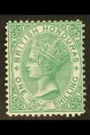 1872-79 1s Green Wmk Crown CC, Perf 14, SG 16, Very Fine Unused Showing Strong Rich Colour & Full Perfs. A... - Honduras Britannique (...-1970)