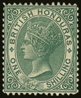 1872-79 (wmk Crown CC) 1s Green Perf 14, SG 16, Very Fine Mint. Fresh And Well-centered. For More Images, Please... - Honduras Britannique (...-1970)