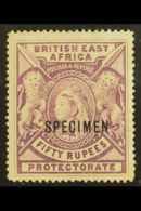 1897-1903 50r Mauve With SPECIMEN Overprint, SG 99s, Fine Mint. For More Images, Please Visit... - Afrique Orientale Britannique