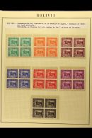 1943 Battle Of Ingavi Complete Set (Scott 281/87, SG 403/09), Fine Never Hinged Mint IMPERF BLOCKS Of 4, Very... - Bolivia