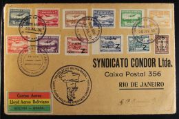 1930 FIRST FLIGHT COVER WITH ZEPPELIN INVERTED OVERPRINTS. (30 July) Airmail Cover Addressed To Rio De Janeiro,... - Bolivie