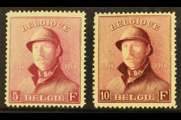 1918 5fr And 10fr "Tin Hat" Top Values, Yv 177/8, Very Fine Mint. (2 Stamps) For More Images, Please Visit... - Autres & Non Classés