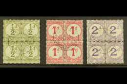 POSTAGE DUES 1932 Set On Ordinary Paper, SG D4, D5 And D6, In Superb Used Blocks Of 4 Showing Clear 9 Feb 45 Cds... - Autres & Non Classés