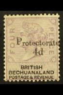 1888 Protectorate 4d On 4d Lilac And Black, SG 44, Very Fine Lightly Hinged Mint. For More Images, Please Visit... - Other & Unclassified
