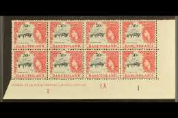 1961-63 50c Black & Carmine Red, SG 78, Imprint - Corner Plate (1A) Block Of 8 Stamps (5 Are NHM), Lovely (1... - Other & Unclassified