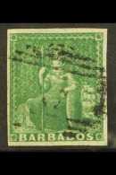 1855-58 (½d) Green, SG 8, 4 Margins, Very Fine Used. For More Images, Please Visit... - Barbades (...-1966)
