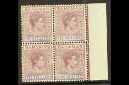 1942 5s Purple & Blue, Ordinary Paper, SG 156b, Fine Never Hinged Mint BLOCK OF 4. For More Images, Please... - Autres & Non Classés