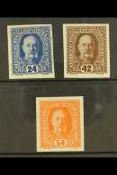 POSTAGE DUES 1917 24h Blue, 42h Brown And 54h Orange IMPERF WITHOUT OVERPRINTS Varieties, Michel 60 & 62/63 I,... - Other & Unclassified