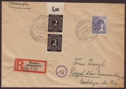 KLEINWALSERTAL ENCLAVE. 1947 (22 Sept) Registered Cover Addressed To Riegel (Germany), Bearing Germany Allied... - Sonstige & Ohne Zuordnung