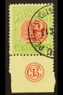 POSTAGE DUE 1909-10 ½d Rosine-red And Yellow-green, SG D63, Superb Used Lower Marginal With "JBC"... - Andere & Zonder Classificatie