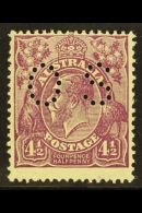 OFFICIAL 1926-30 4½d Violet Perf 13½x12½ Punctured "OS", SG O109, Very Lightly Hinged Mint.... - Andere & Zonder Classificatie