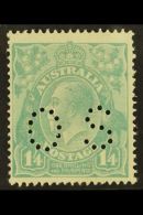 OFFICIAL 1918-23 1s4d Pale Blue Punctured "OS", SG O75, Lightly Hinged Mint. For More Images, Please Visit... - Autres & Non Classés