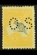 OFFICIAL 1915 5s Grey And Yellow Punctured "OS", SG O37, Lightly Hinged Mint, Some Shortish Perfs At Right Not... - Autres & Non Classés