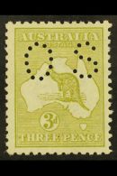 OFFICIAL 1914 3d Olive Punctured "OS", SG O20, Very Lightly Hinged Mint With Horizontal Bend At Base. For More... - Other & Unclassified