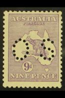 OFFICIAL 1915 9d Violet Punctured "OS", SG O34, Lightly Hinged Mint. For More Images, Please Visit... - Autres & Non Classés