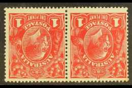 1914-20 1d Carmide-red Die I WATERMARK INVERTED Horizontal Pair, One Stamp With DOT BEFORE "1" (positions R. 4/3)... - Sonstige & Ohne Zuordnung