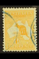1913-14 4d Orange-yellow Kangaroo, SG 6a, Very Fine Used With Neat Blue Cancellations. For More Images, Please... - Autres & Non Classés