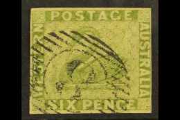 WESTERN 1860 6d Sage Green, "Swan", Imperf, SG 28, Very Fine Used With Close To Clear Margins All Round, Good... - Autres & Non Classés