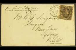 VICTORIA 1862 (20 Nov) Envelope To Sydney, NSW Bearing 1862 6d Grey-black, (SG 106a) Tied By Neat Melbourne Date... - Other & Unclassified